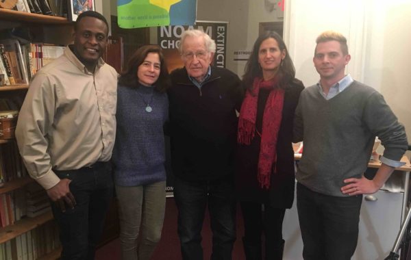 Patrick and crew with Noam Chomsky